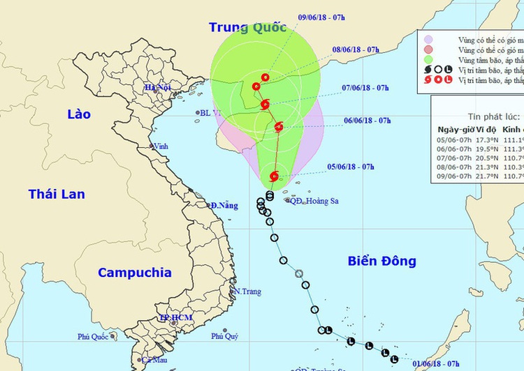 ​Tropical depression evolves into storm in East Vietnam Sea