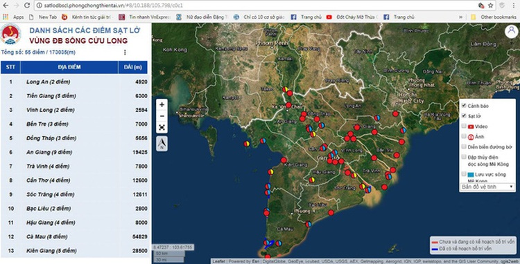 Vietnamese ministry introduces land subsidence map in Mekong Delta