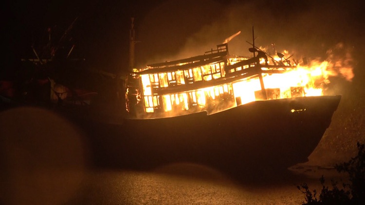 1 killed, 11 wounded as fishing boat blows up off central Vietnam
