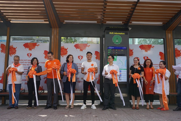 Ho Chi Minh City paints buses orange to raise awareness of street harassment