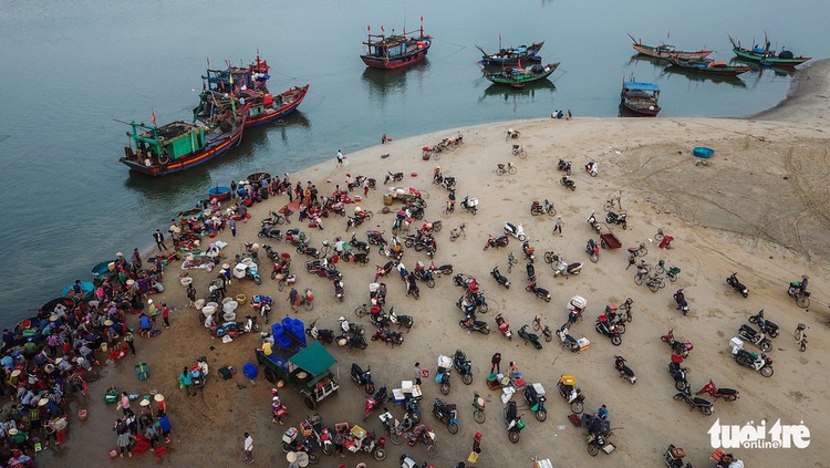 Morning fish market in north-central Vietnam