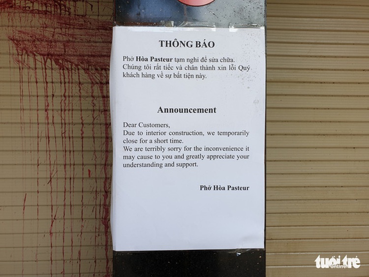 Famous Saigon pho house forced to close after repeated vandalism