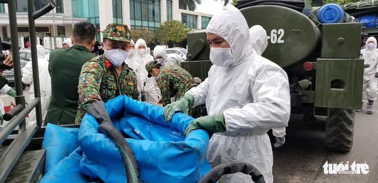 Vietnam deploys army to disinfect Hanoi neighborhood