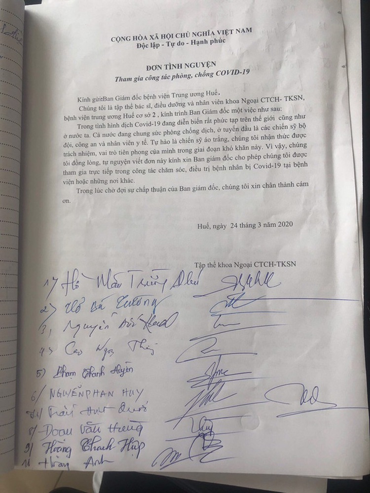 Doctors, nurses pen letter volunteering to be on Vietnam’s COVID-19 frontline