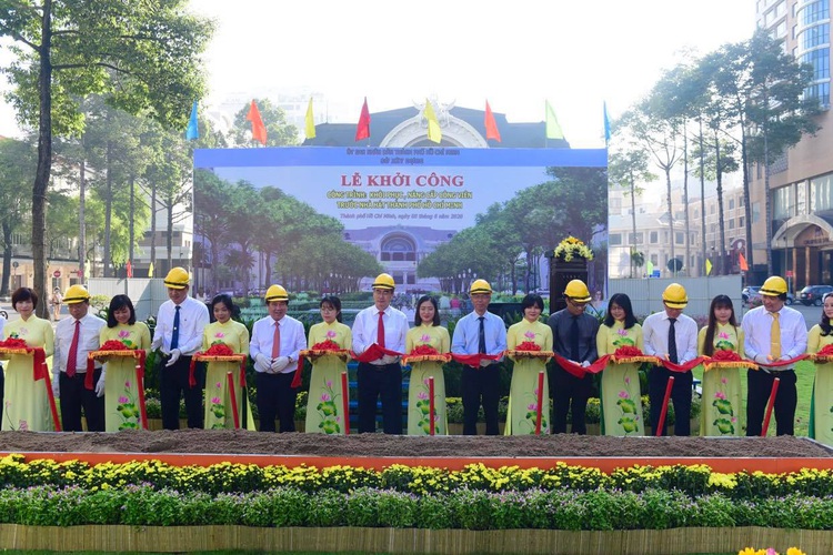 Ho Chi Minh City begins rebuilding park in front of downtown theater