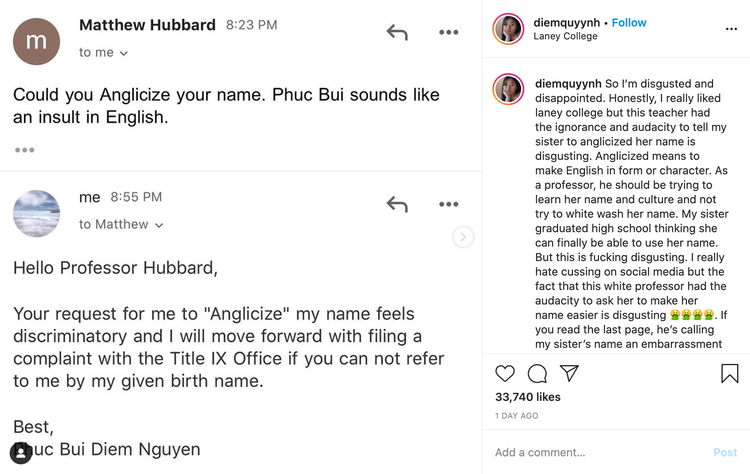 US professor who told student to ‘anglicize’ Vietnamese name placed on leave