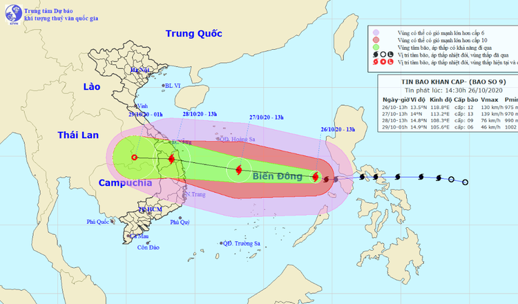 Molave enters East Vietnam Sea, becomes country’s ninth storm this year