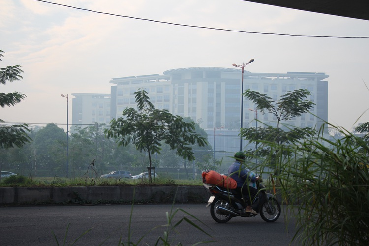 High humidity results in foggy sky over Ho Chi Minh City