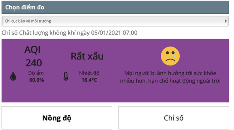 Hanoi’s air pollution reaches 'very unhealthy' level