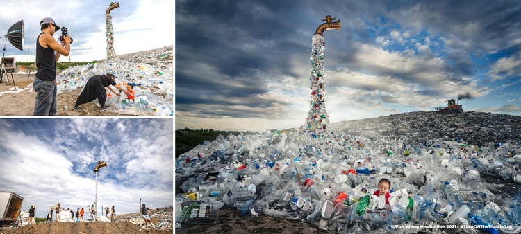 Canadian artist Benjamin Von Wong’s latest installation urges world to end single-use plastics