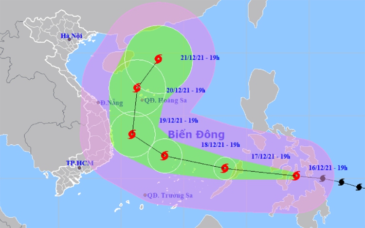 Typhoon Rai to have unusual developments after entering East Vietnam Sea