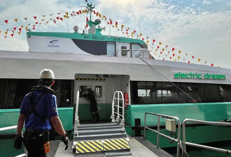 Shell launches its first electric ferry at Singapore plant
