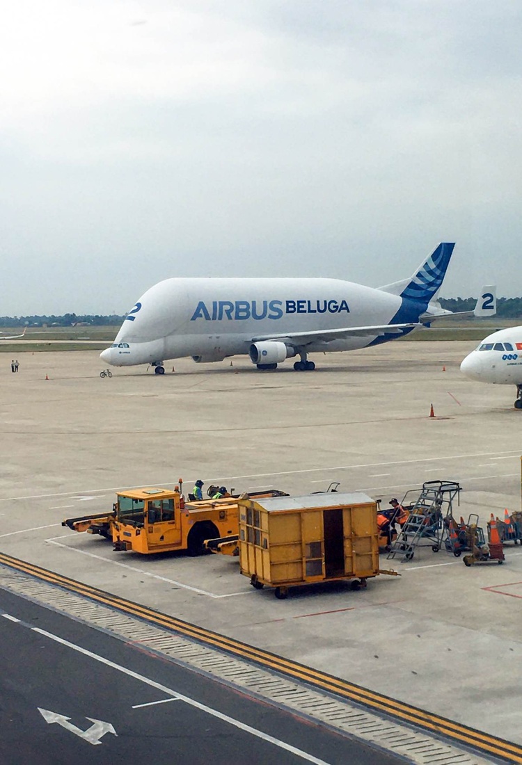 Huge whale-shaped aircraft makes first-ever landing at Da Nang airport