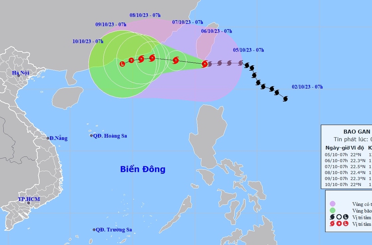 Typhoon Koinu could enter East Vietnam Sea by Thursday evening