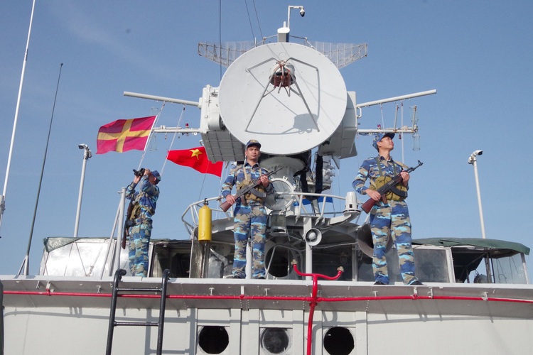 Vietnamese soldiers celebrate Tet on submarine hunters