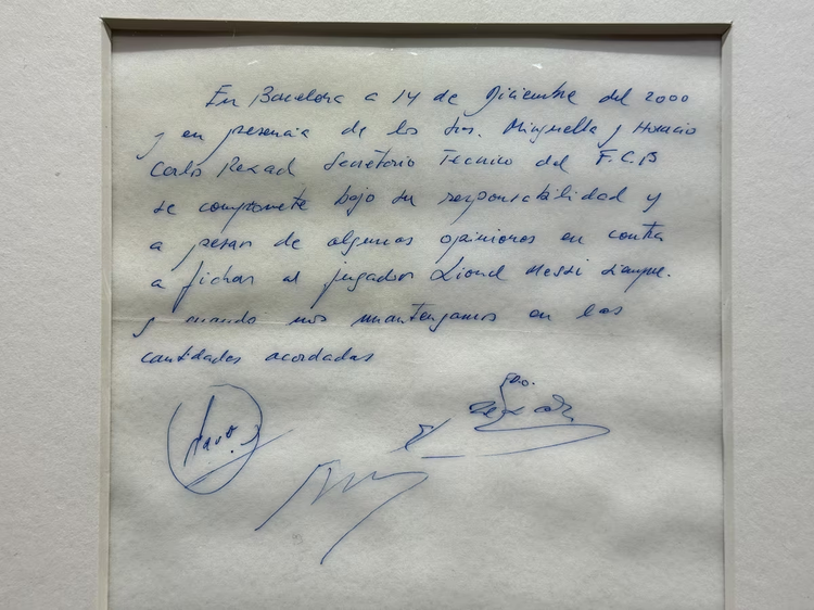 Napkin used by Barcelona to sign Messi sold for nearly $1 million