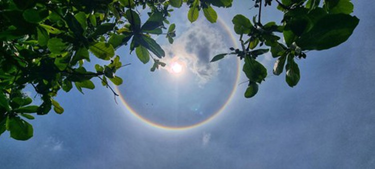 Solar halo seen in northern Vietnam sky