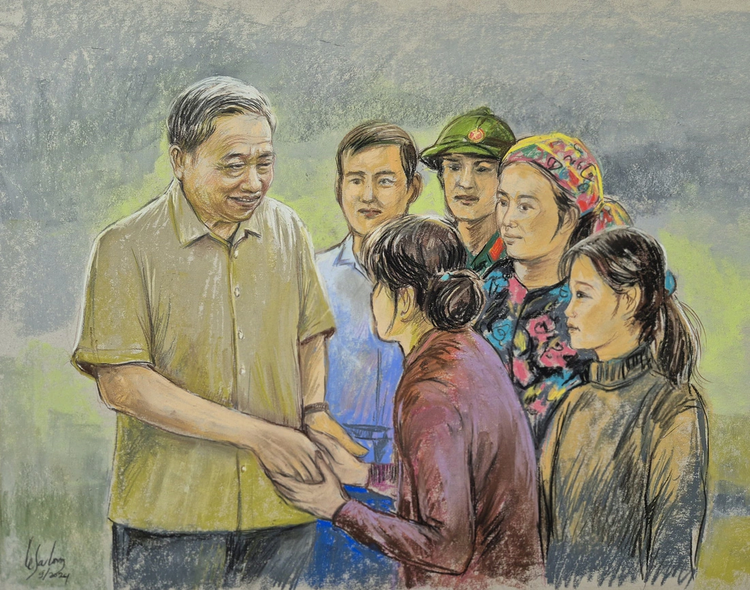 Vietnamese painter brings humanity to canvas post-Yagi