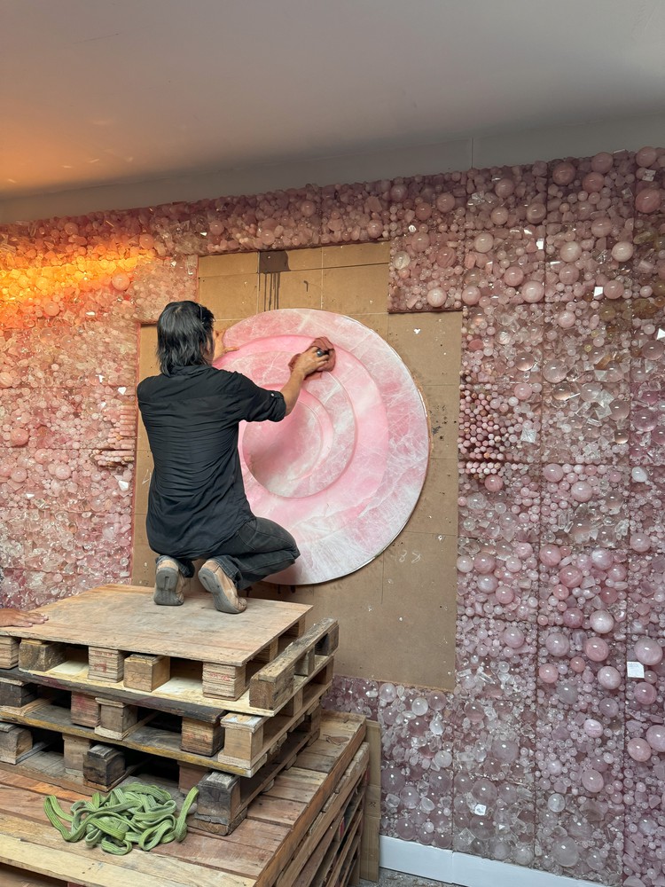 Vietnamese artist Tia-Thuy Nguyen uses 4 tons of quartz to create installation artwork for Monaco