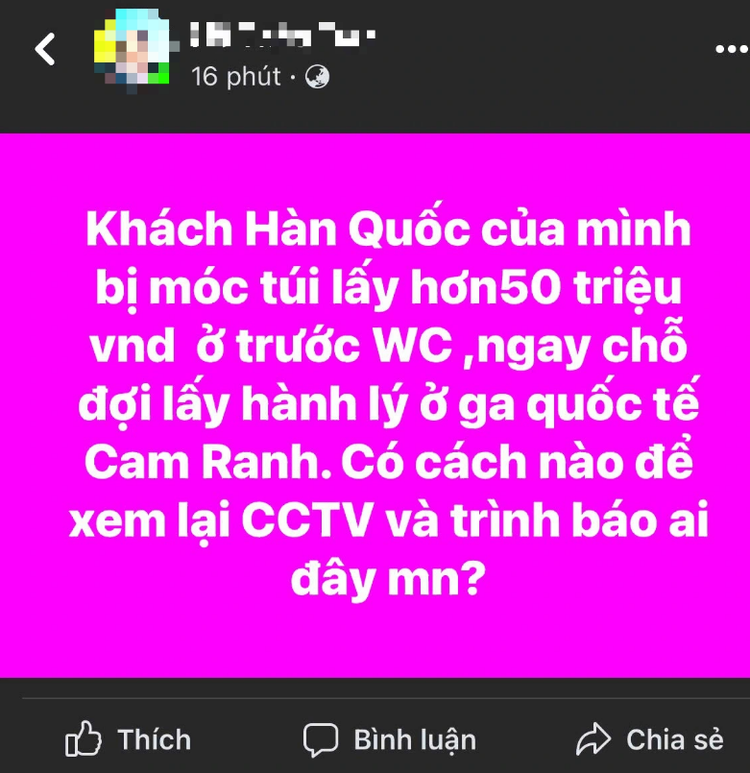 CCTV clears theft claim in S.Korean tourist's $2,000 loss: Vietnam airport official