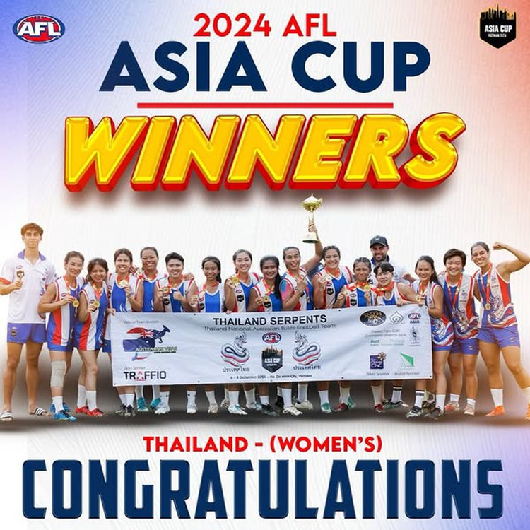Japan, Thailand claim crowns at Australian rules football cup in Vietnam