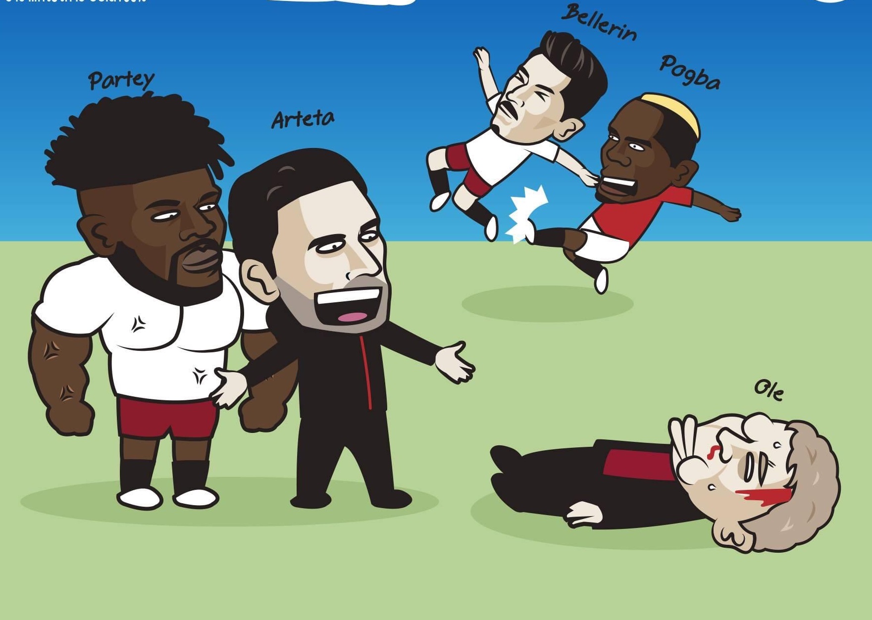 Pogba báo hại MU trong trận gặp Arsenal. Ảnh: Just Toon It.