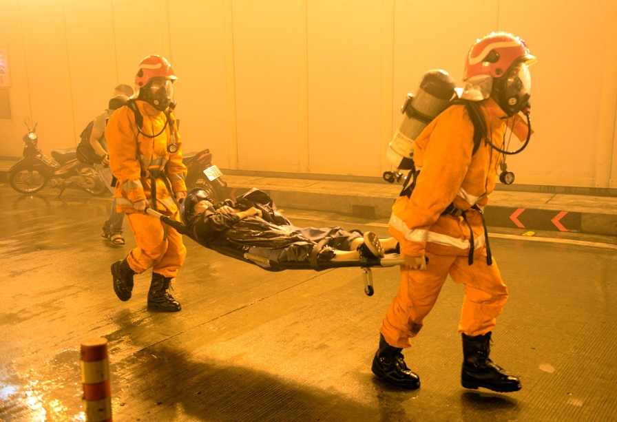 Rescue drill carried out in Saigon River Tunnel
