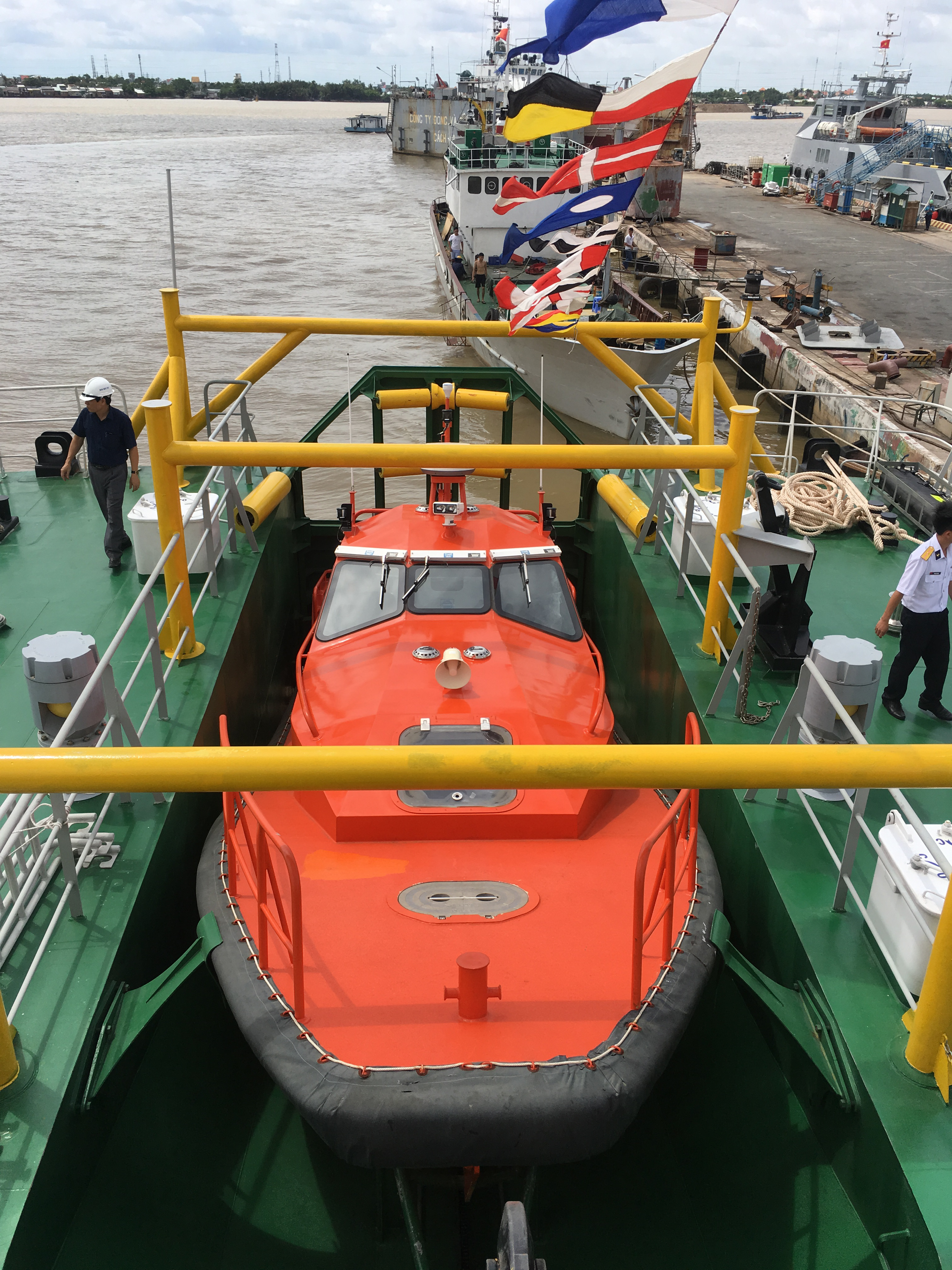 A speedboat on the patrol vessel