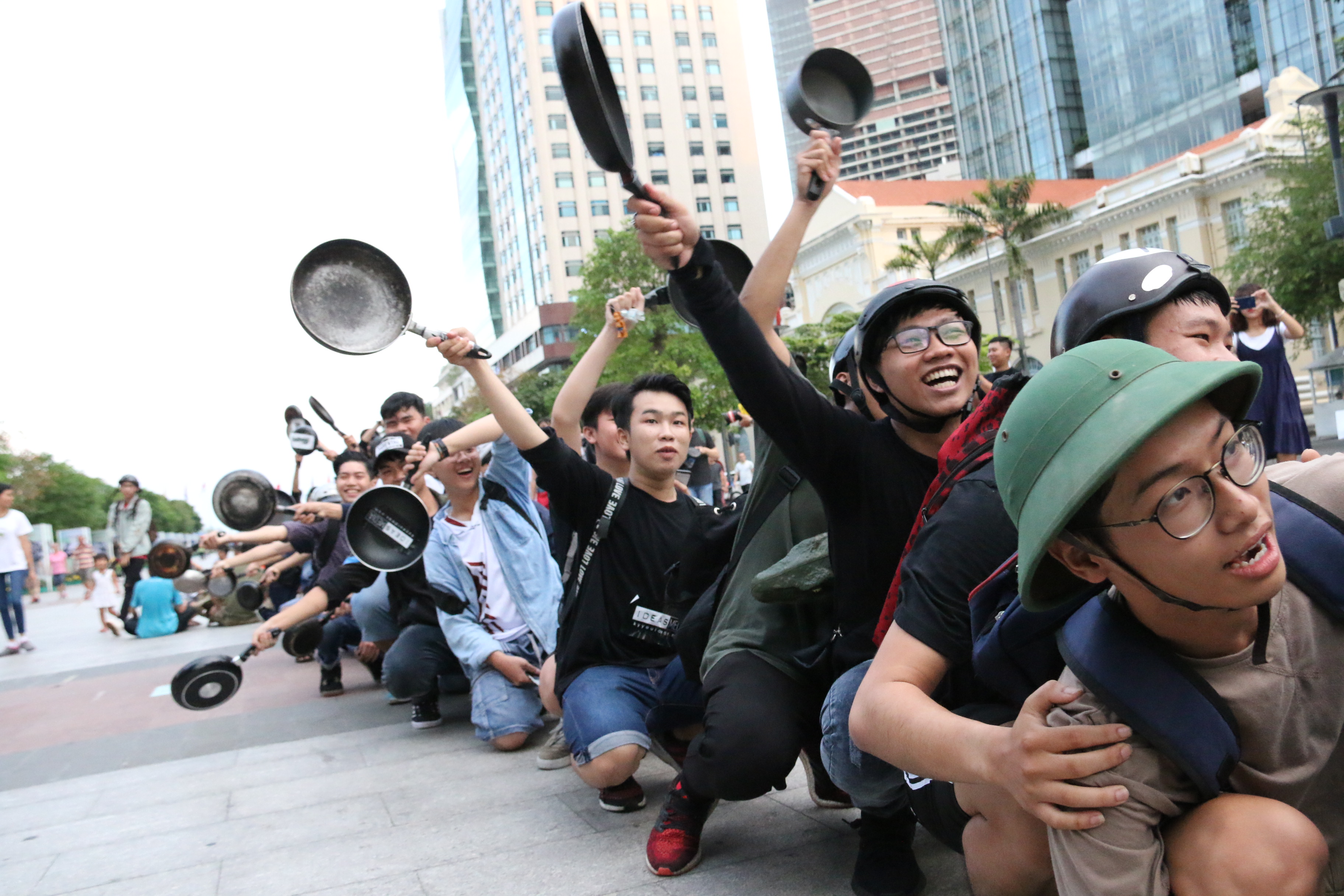 Young people partake in the fun.