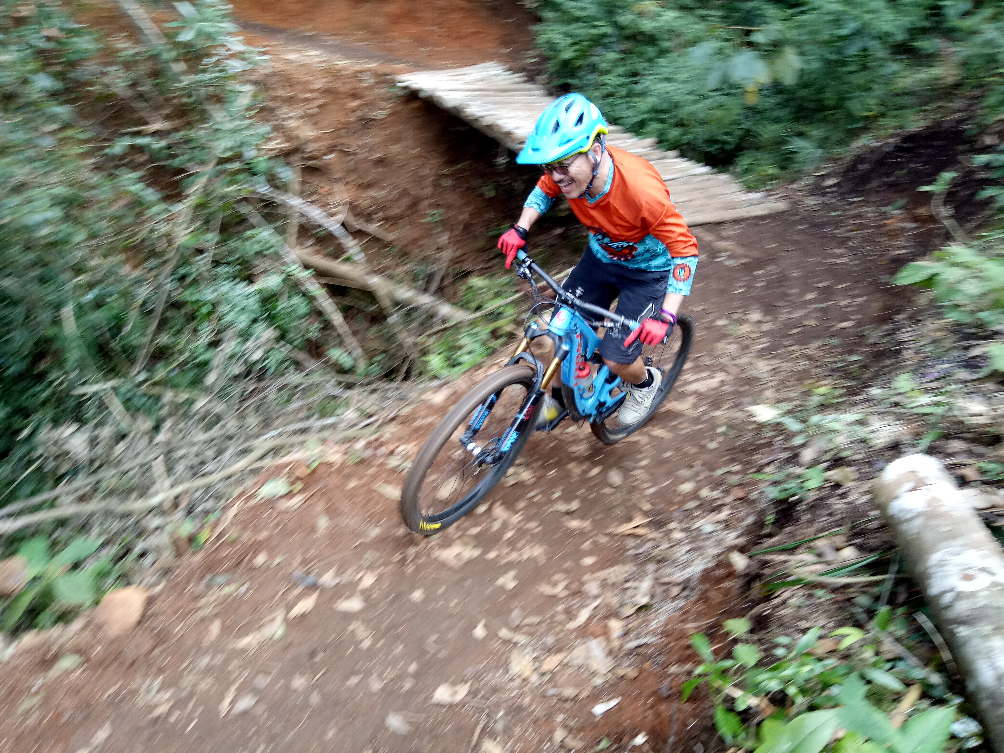 A rider takes on the trail at the LAAN MTB Jamboree on November 11, 2017 at La An Resort, Lam Dong Province