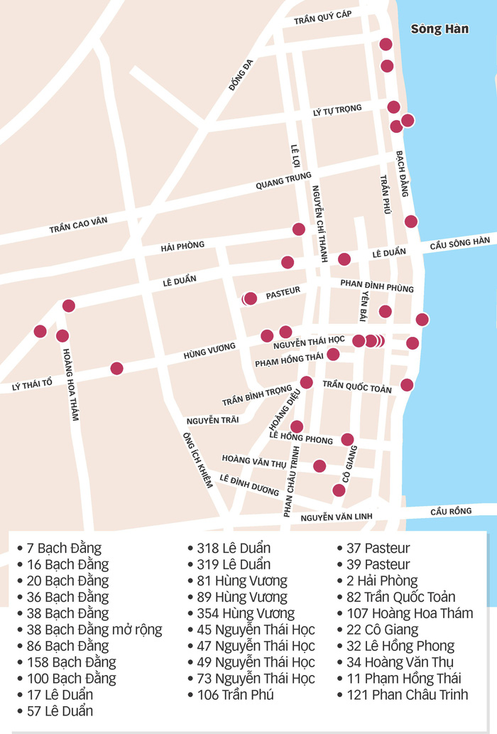 The public-owned houses and lands being investigated in Da Nang.