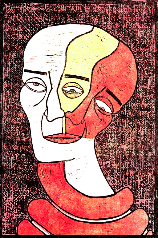 ‘A quote from Jung,’ one of Ho Chi Minh City-based artist Jack Clayton’s early woodcut prints. Photo: Supplied by the artist