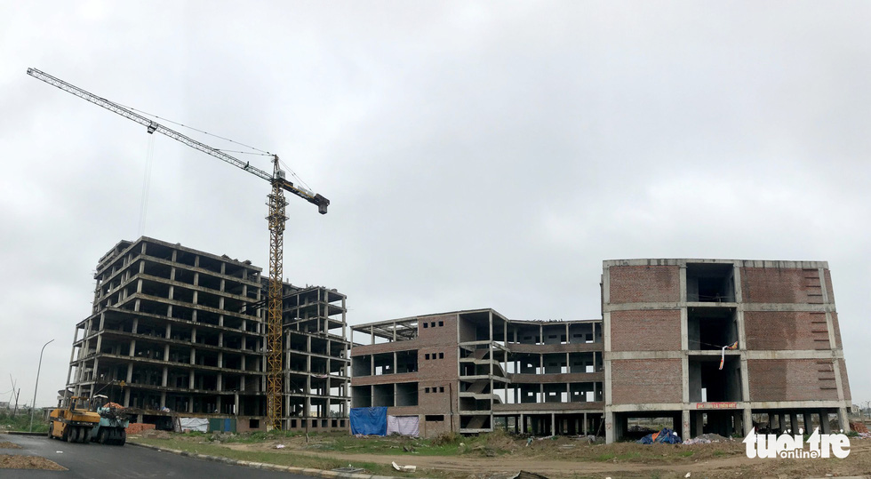 Buildings of the future hospital are seen in Nam Dinh Province, Vietnam. Photo: Tuoi Tre