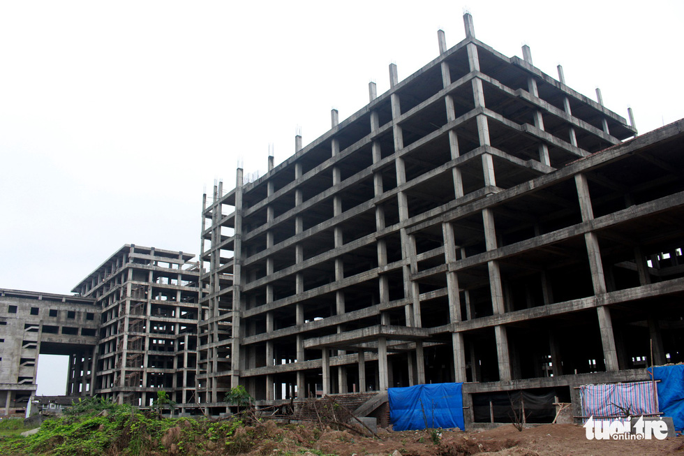 Buildings of the future hospital are seen in Nam Dinh Province, Vietnam. Photo: Tuoi Tre