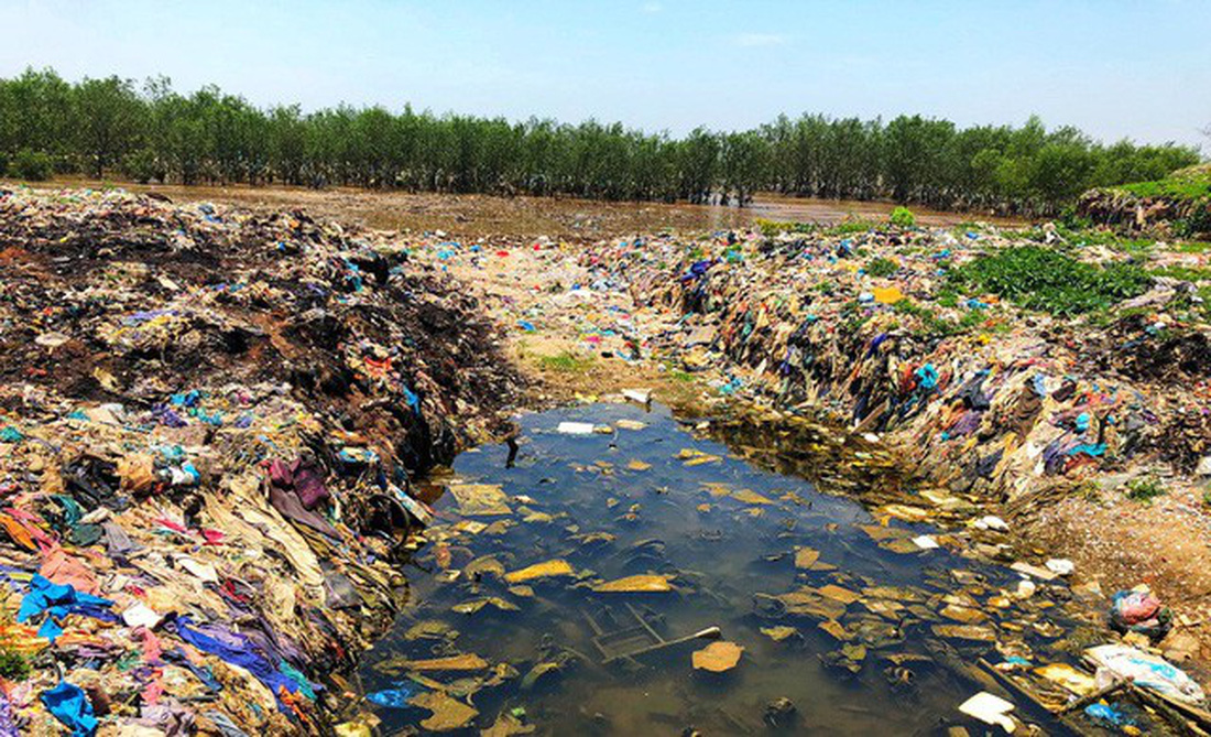 Trash often concentrates at estuaries. Photo: Tuoi Tre