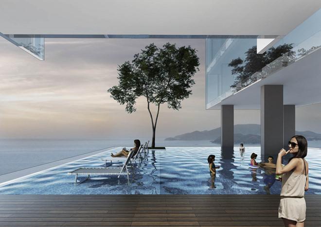 Infinity swimming pool at A&B Central Square Nha Trang