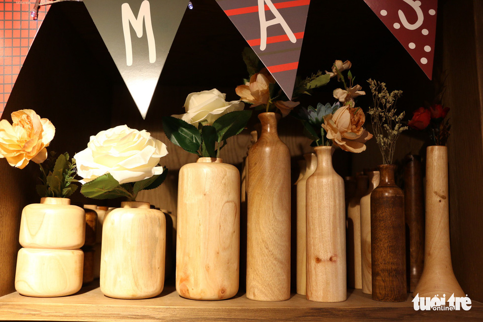 Wooden knick-knacks sold at The Craft House. Photo: Tuoi Tre