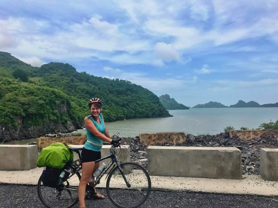 Rita Rasimaite is seen in a photo taken in Vietnam in 2017, prior to the bike theft in this supplied photo.