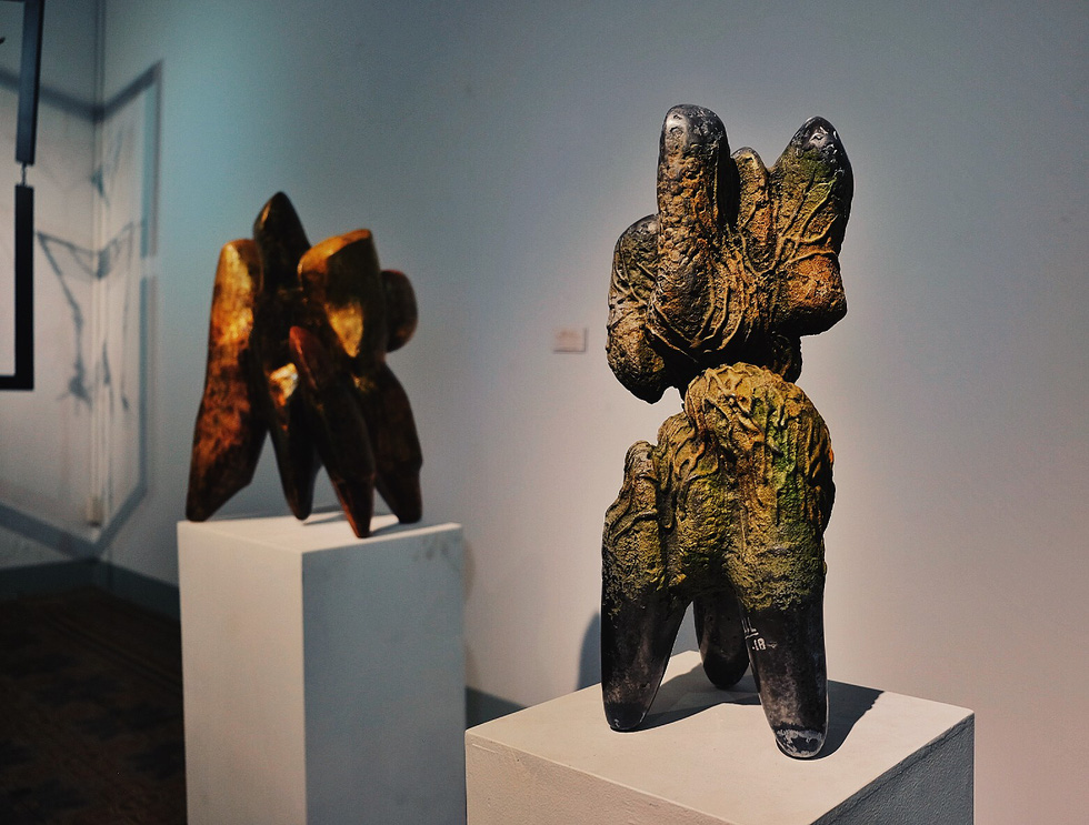 Le Lang Luong’s On the other side of mountains at an exhibition in Ho Chi Minh City, Vietnam, December 2018. Photo: Tuoi Tre