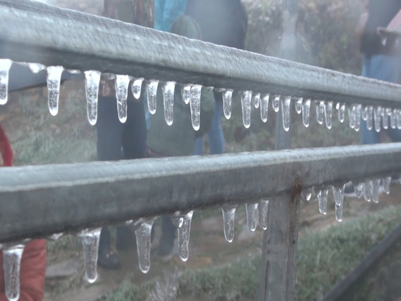 Frost form at Mau Son. Photo: Tuoi Tre