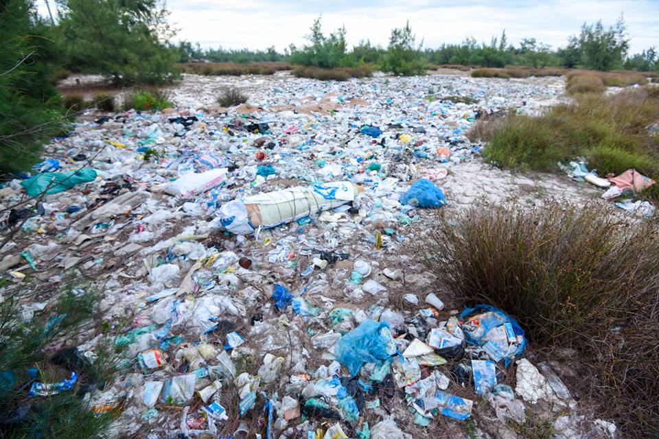 Garbage in the north-central province of Quang Binh