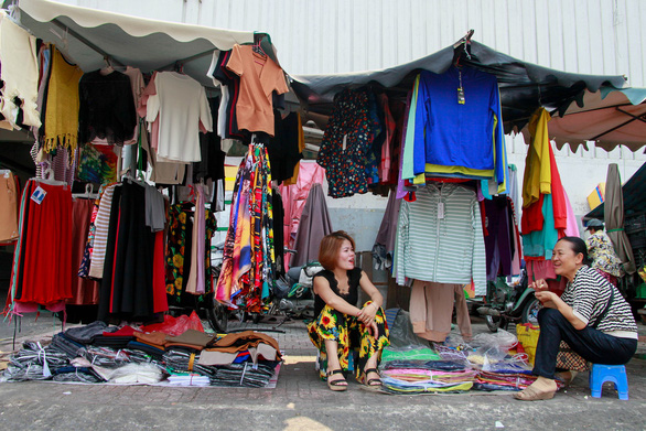  A clothing stall at the market