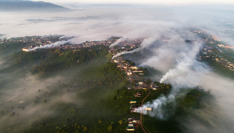  The runner-up photo, “Bao Loc covered in smoke”, by Le Van Cuong.