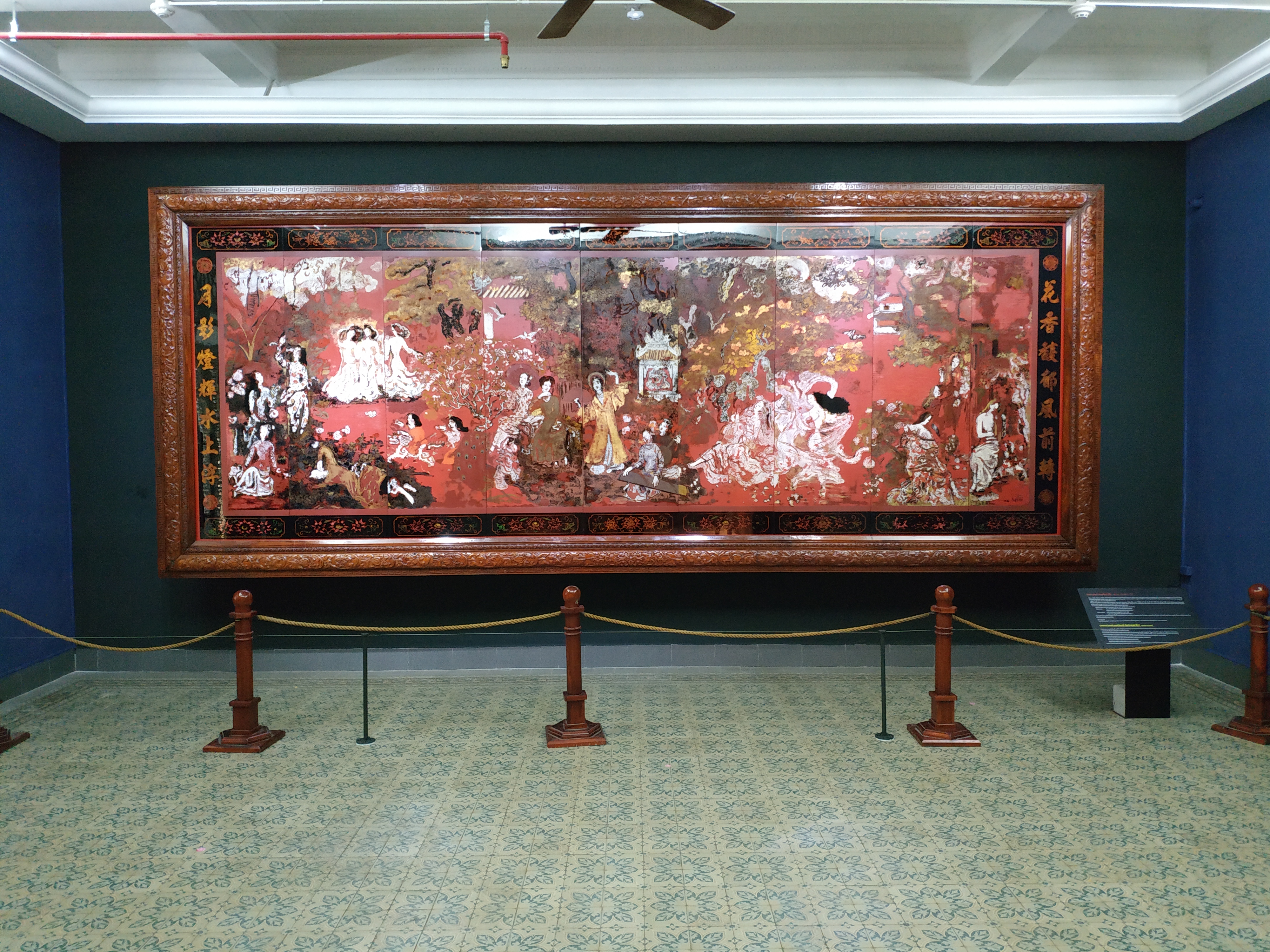 ‘Vuon Xuan Trung Nam Bac’ by Vietnamese painter Nguyen Gia Tri is on display at the Fine Arts Museum of Ho Chi Minh City in this photo taken on April 30, 2019. Photo: Tuan Son / Tuoi Tre News