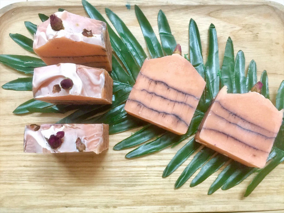 Tang Boi Quan’s handmade soap bars. Photo: Tuoi Tre