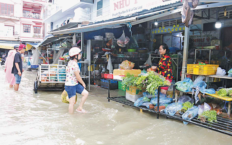 A flooded market on Phu Quoc island.