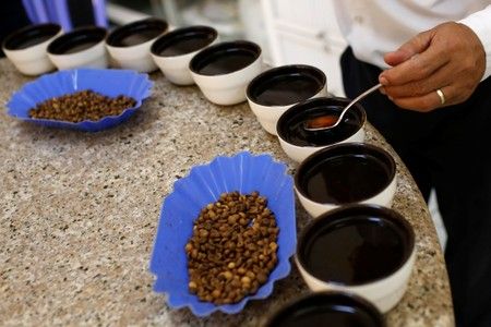 Coffee is being taste at Simexco Dak Lak Limited coffee company in the town of Di An in Binh Duong province. Photo: Reuters
