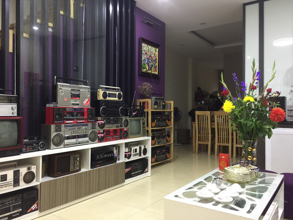 Xuan Thuy stores a collection of over 1,000 cassette players inside his house in Hanoi. Photo: Supplied