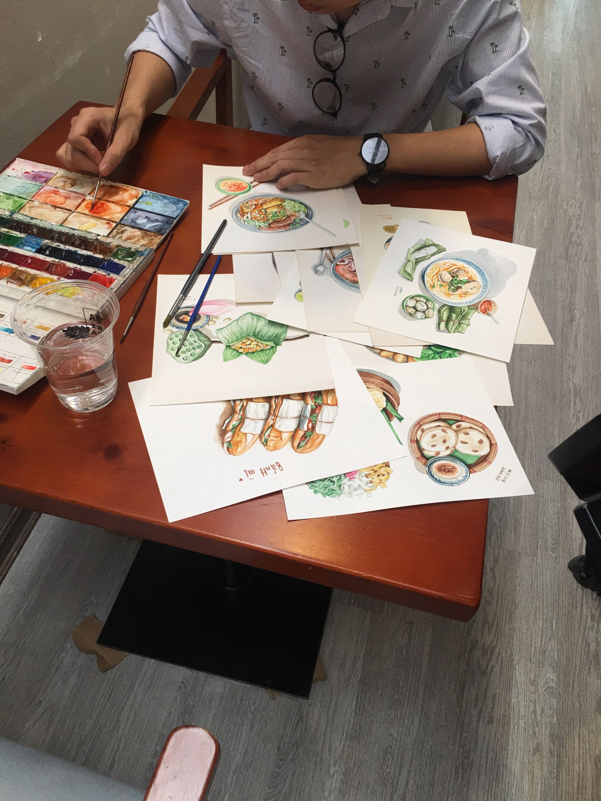 Le Rin and his works. Photo: Supplied