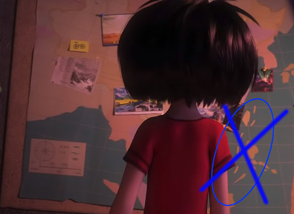 The illegal Chinese ‘nine-dash line’ is depicted on a map in the 2019 animated film ‘Abominable.’